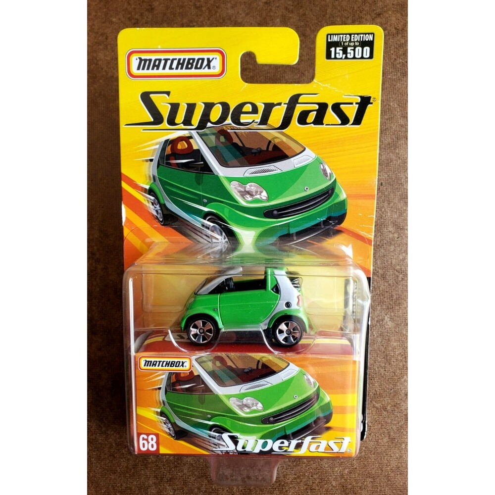 2005 Matchbox Superfast SMART FORTWO CABRIO Green #SF68 LIMITED ED 1/15,500 1:64